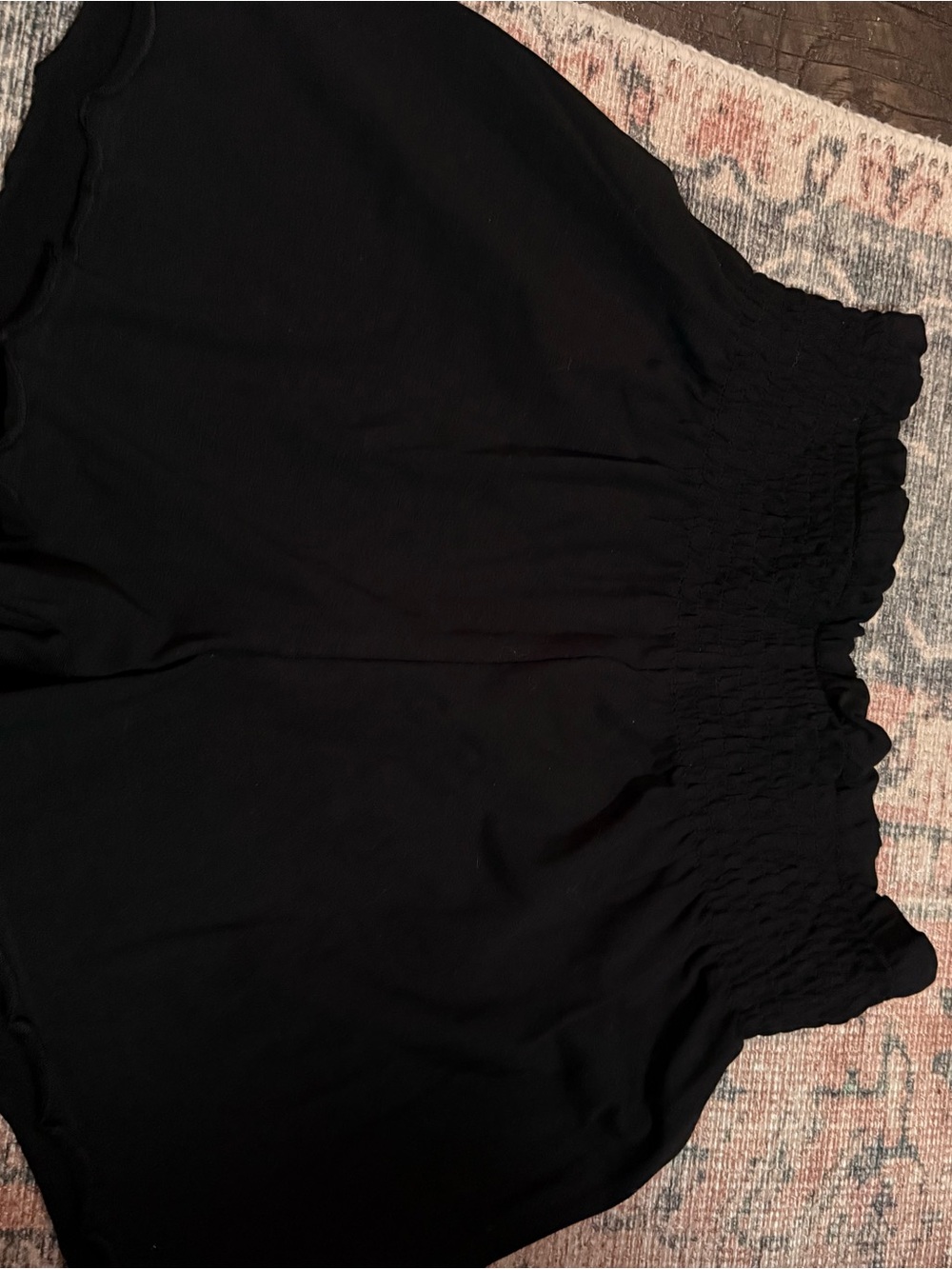 SHEIN Black High-Waist Smocked Shorts
